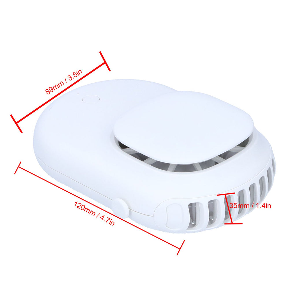 Neck Hanging Fan Mini Small Portable Silent Handheld Electric Fan for Home Office OutdoorWhite