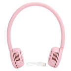 Fanless Hanging Neck Fan Adjustable USB Charging Silent Sports Fan for Home School OutdoorPink 2000mAh