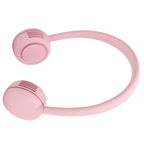Fanless Hanging Neck Fan Adjustable USB Charging Silent Sports Fan for Home School OutdoorPink 2000mAh