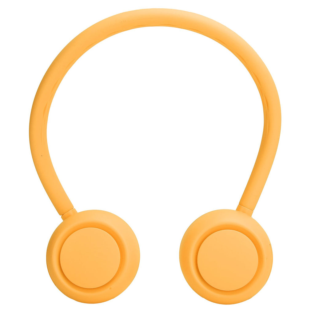 Fanless Hanging Neck Fan Adjustable USB Charging Silent Sports Fan for Home School OutdoorYellow 2000mAh