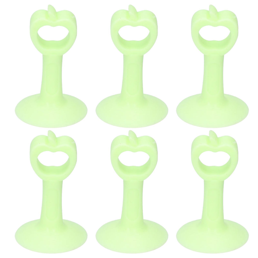6PCS Door Stopper Anti‑Collision Silicone Wall Protection Home Bathroom Supplies Green