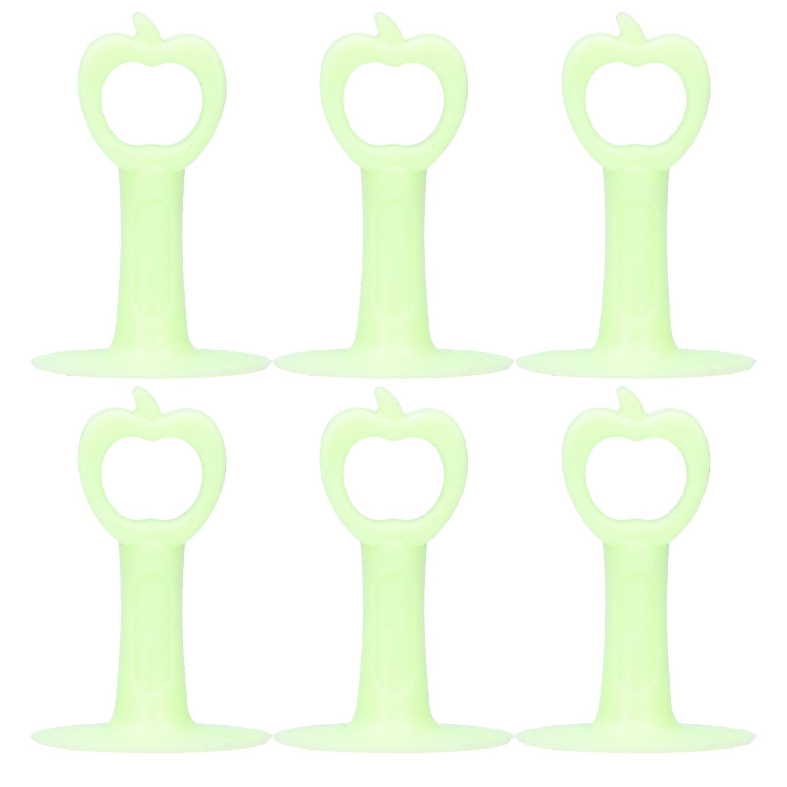6PCS Door Stopper Anti‑Collision Silicone Wall Protection Home Bathroom Supplies Green