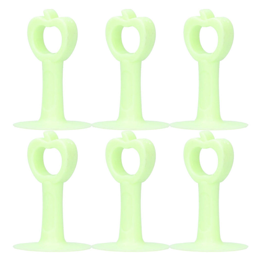 6PCS Door Stopper Anti‑Collision Silicone Wall Protection Home Bathroom Supplies Green