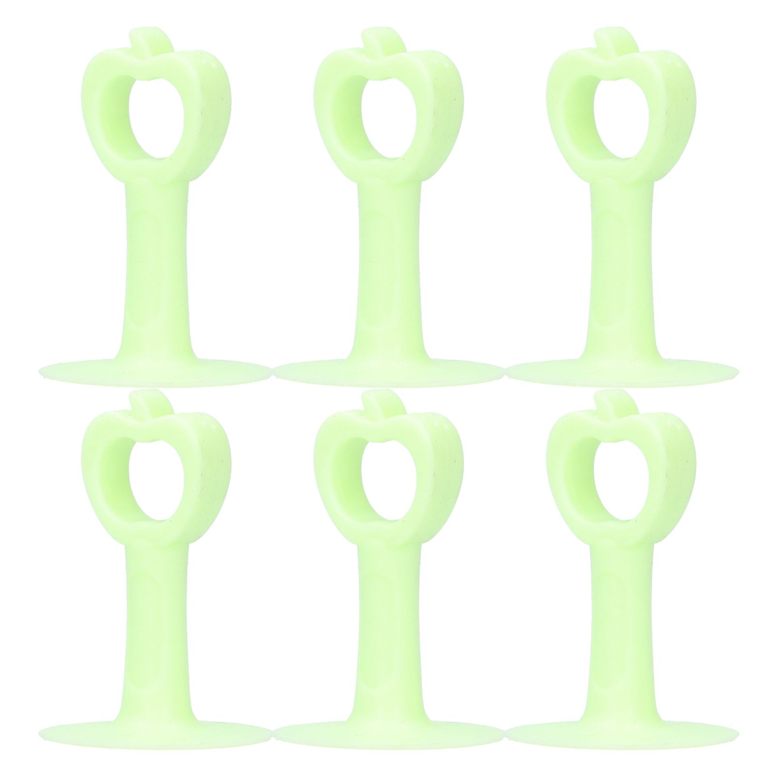 6PCS Door Stopper Anti‑Collision Silicone Wall Protection Home Bathroom Supplies Green