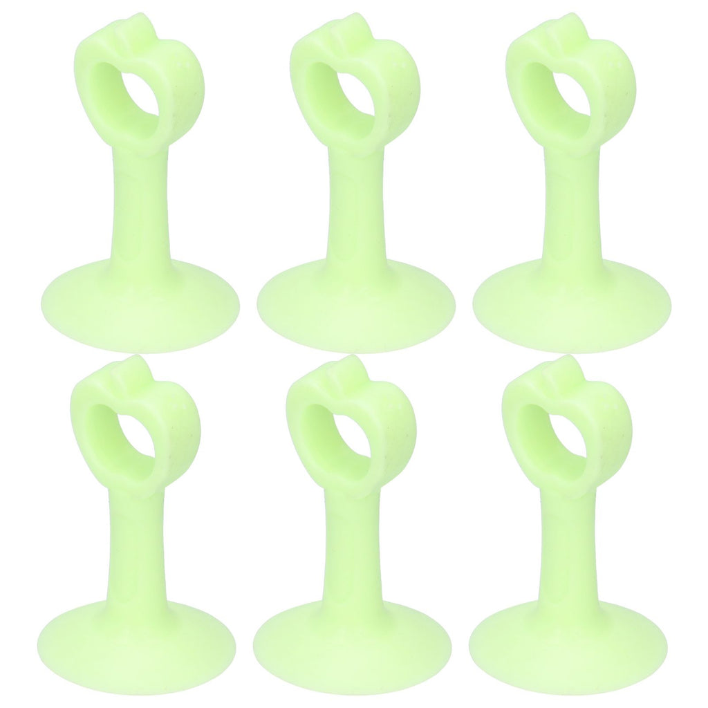 6PCS Door Stopper Anti‑Collision Silicone Wall Protection Home Bathroom Supplies Green