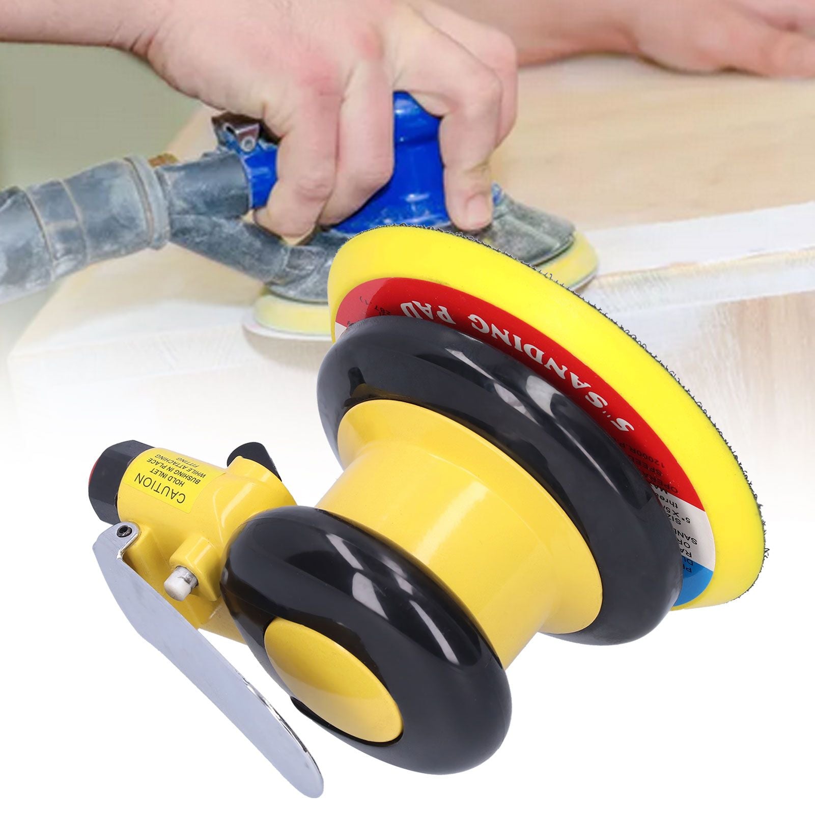 5in Pneumatic Polisher Air Sander 10000RPM Grinding Sanding Machine for Wood Metal Fiberglass