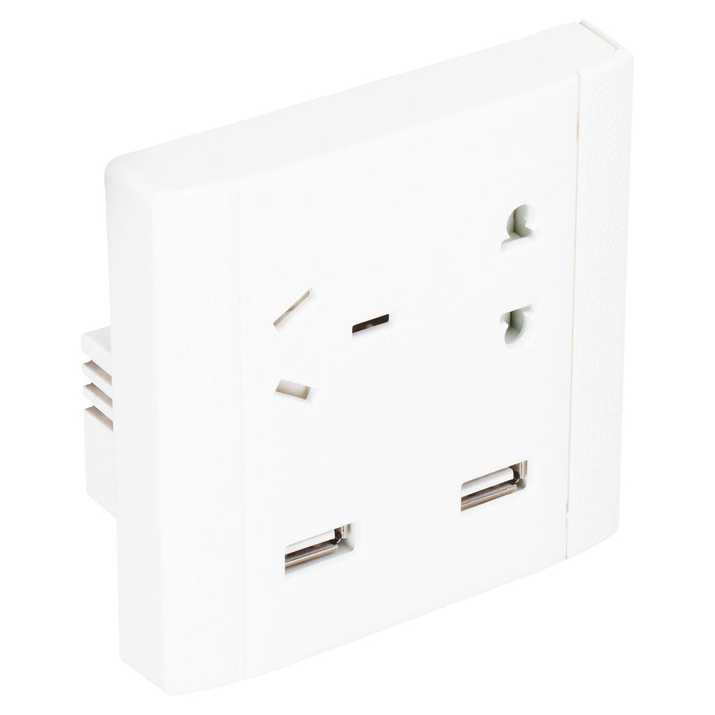 Multi-Functional Wall Power Outlet Socket with 2 USB Port 13A for Home Office AU Plug 110/220V