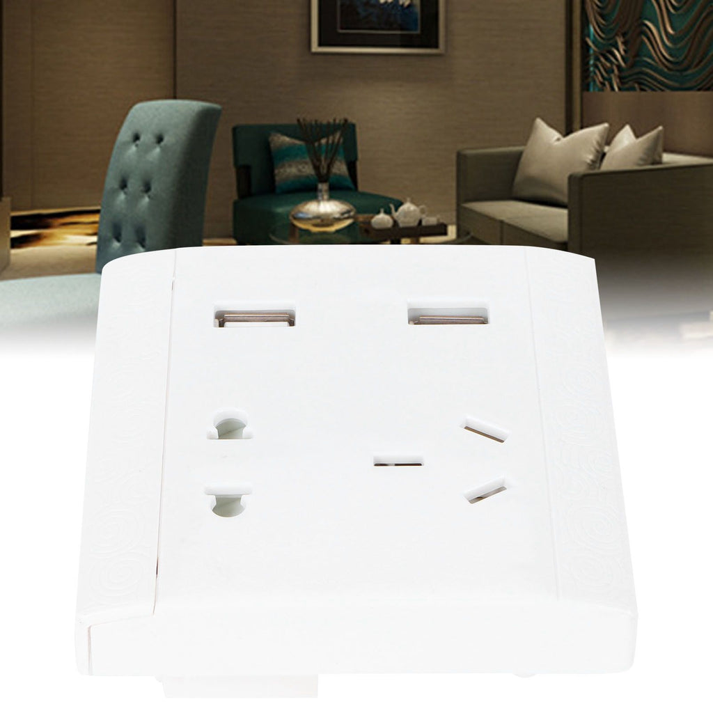 Multi-Functional Wall Power Outlet Socket with 2 USB Port 13A for Home Office AU Plug 110/220V