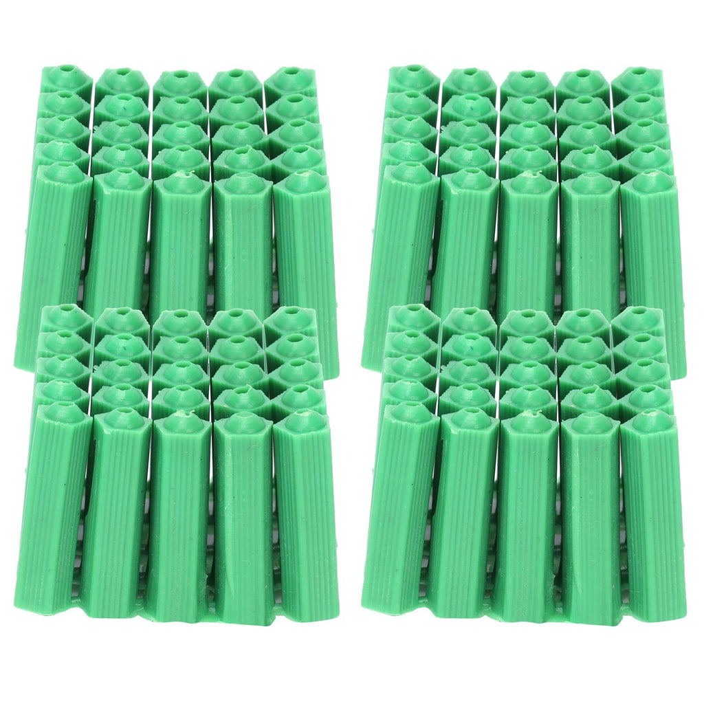 100Pcs M6 Expansion Pipe Plastic Wall Plug Fixing Expansion Tube Accessory Green