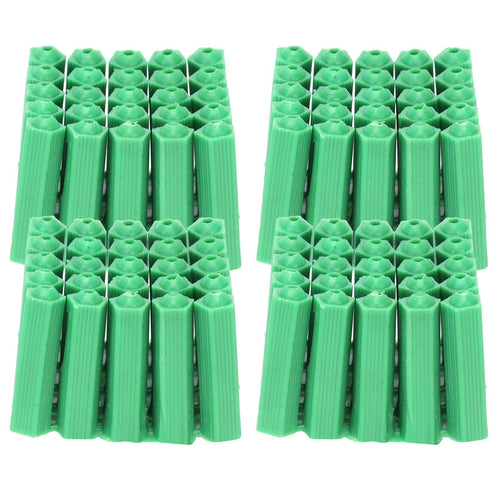 100Pcs M6 Expansion Pipe Plastic Wall Plug Fixing Expansion Tube Accessory Green
