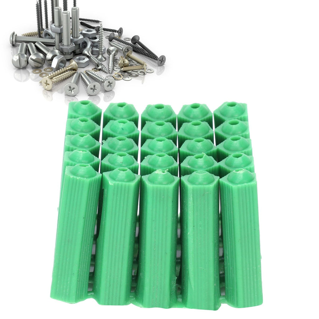 100Pcs M6 Expansion Pipe Plastic Wall Plug Fixing Expansion Tube Accessory Green