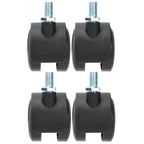 4Pcs PU Casters with Brake 1.5in Universal Wheel for Cabinet Bookshelf Trolley Black
