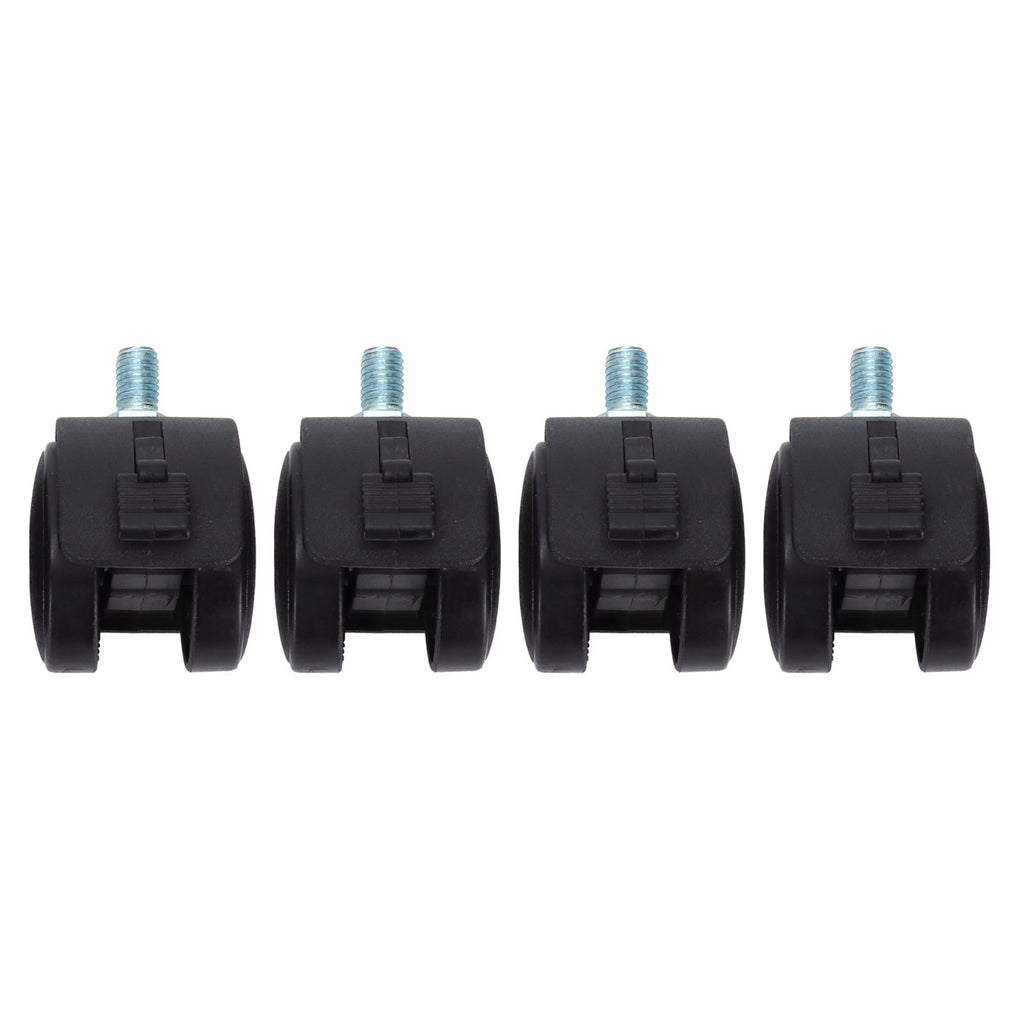 4Pcs PU Casters with Brake 1.5in Universal Wheel for Cabinet Bookshelf Trolley Black