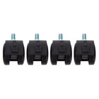 4Pcs PU Casters with Brake 1.5in Universal Wheel for Cabinet Bookshelf Trolley Black