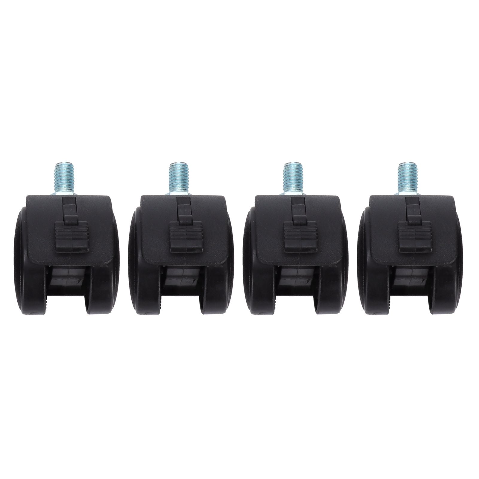 4Pcs PU Casters with Brake 1.5in Universal Wheel for Cabinet Bookshelf Trolley Black