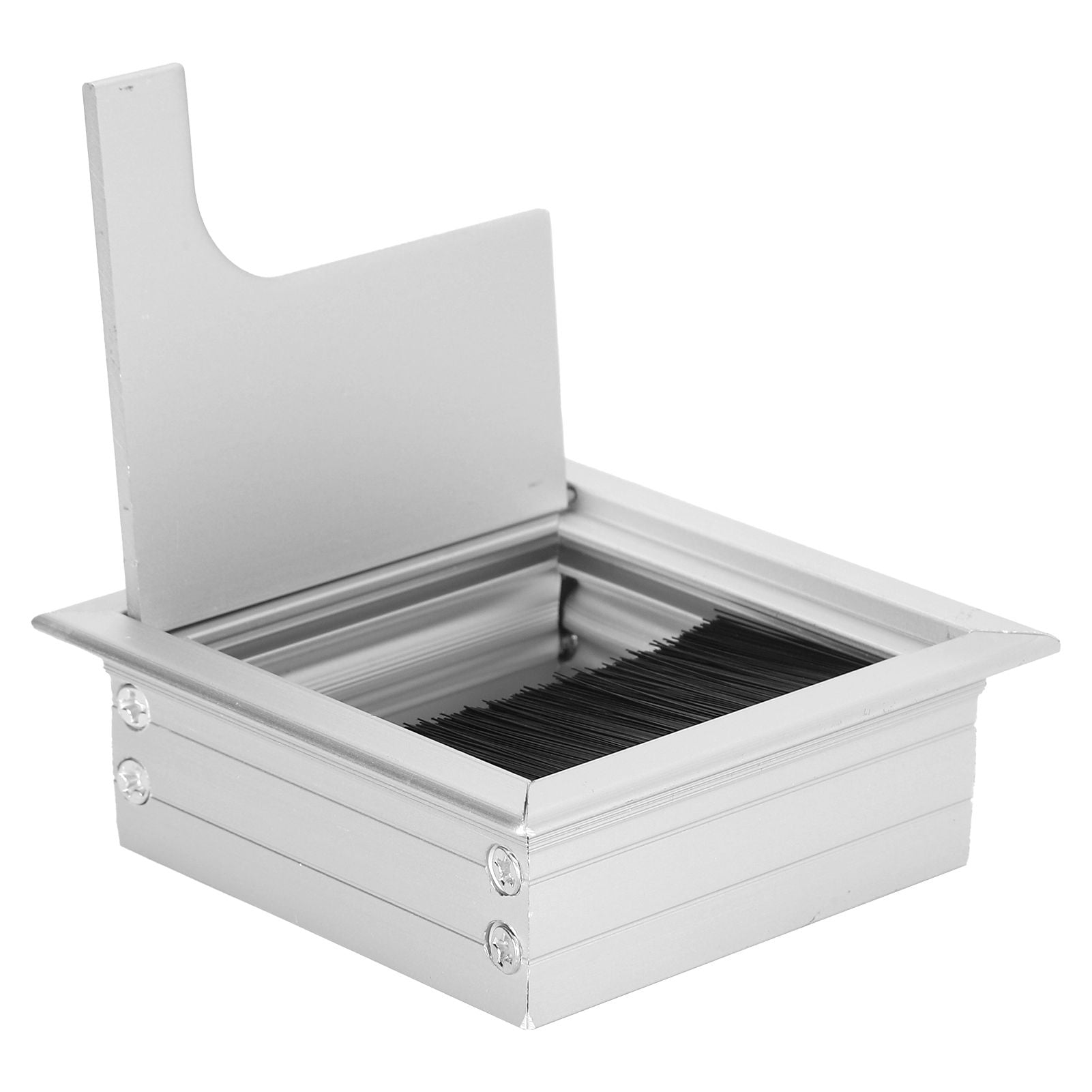 Aluminium Alloy Desk Grommet Table Wire Organizer with Hairbrush for Home and Office