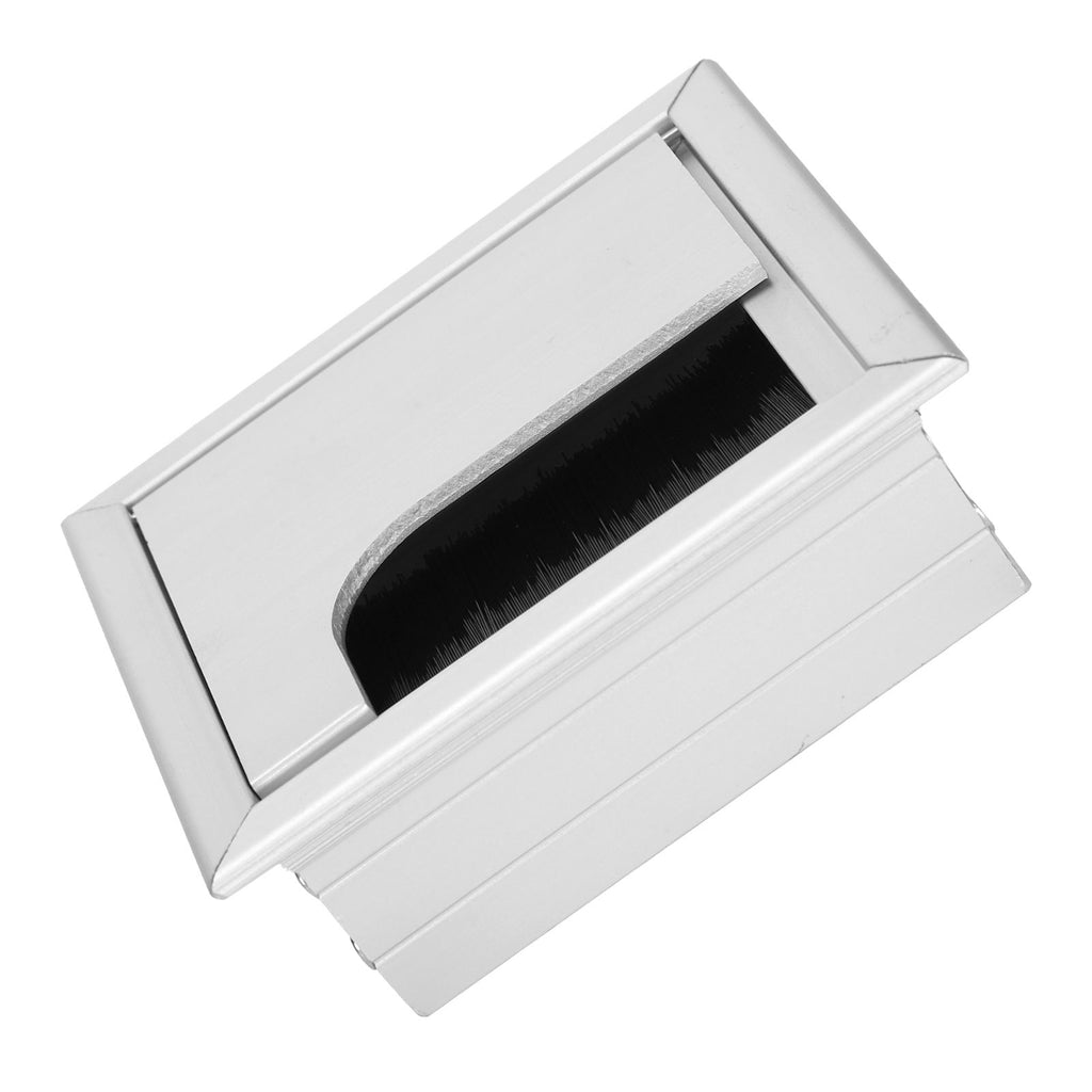 Aluminium Alloy Desk Grommet Table Wire Organizer with Hairbrush for Home and Office