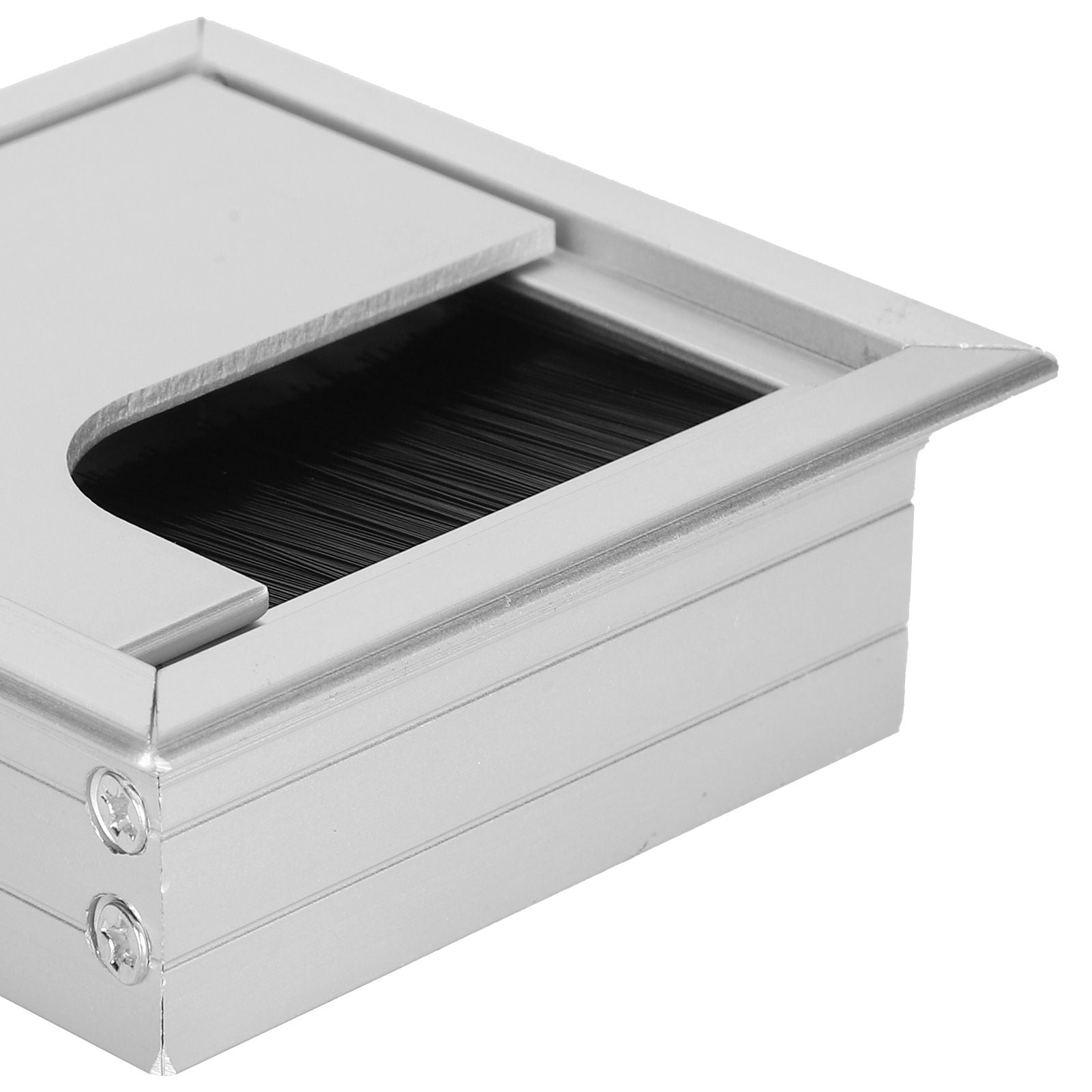 Aluminium Alloy Desk Grommet Table Wire Organizer with Hairbrush for Home and Office