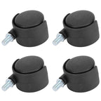 4Pcs 1.5in Casters 360 Degree Rotatable Universal Plastic Wheel for Cabinet Chair
