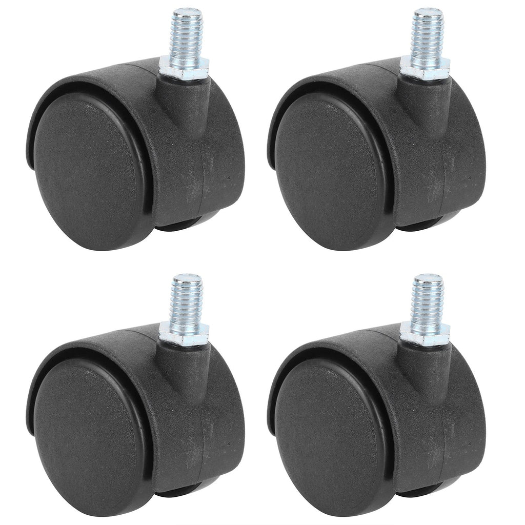 4Pcs 1.5in Casters 360 Degree Rotatable Universal Plastic Wheel for Cabinet Chair