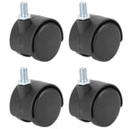 4Pcs 1.5in Casters 360 Degree Rotatable Universal Plastic Wheel for Cabinet Chair