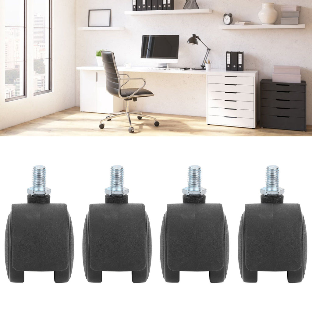 4Pcs 1.5in Casters 360 Degree Rotatable Universal Plastic Wheel for Cabinet Chair