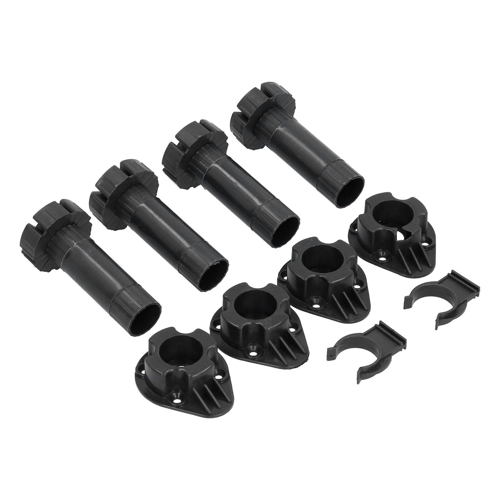 4Set Adjustable Cabinet Feet ABS Support Leg for Cupboard Closet Furnitures Black