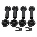 4Set Adjustable Cabinet Feet ABS Support Leg for Cupboard Closet Furnitures Black