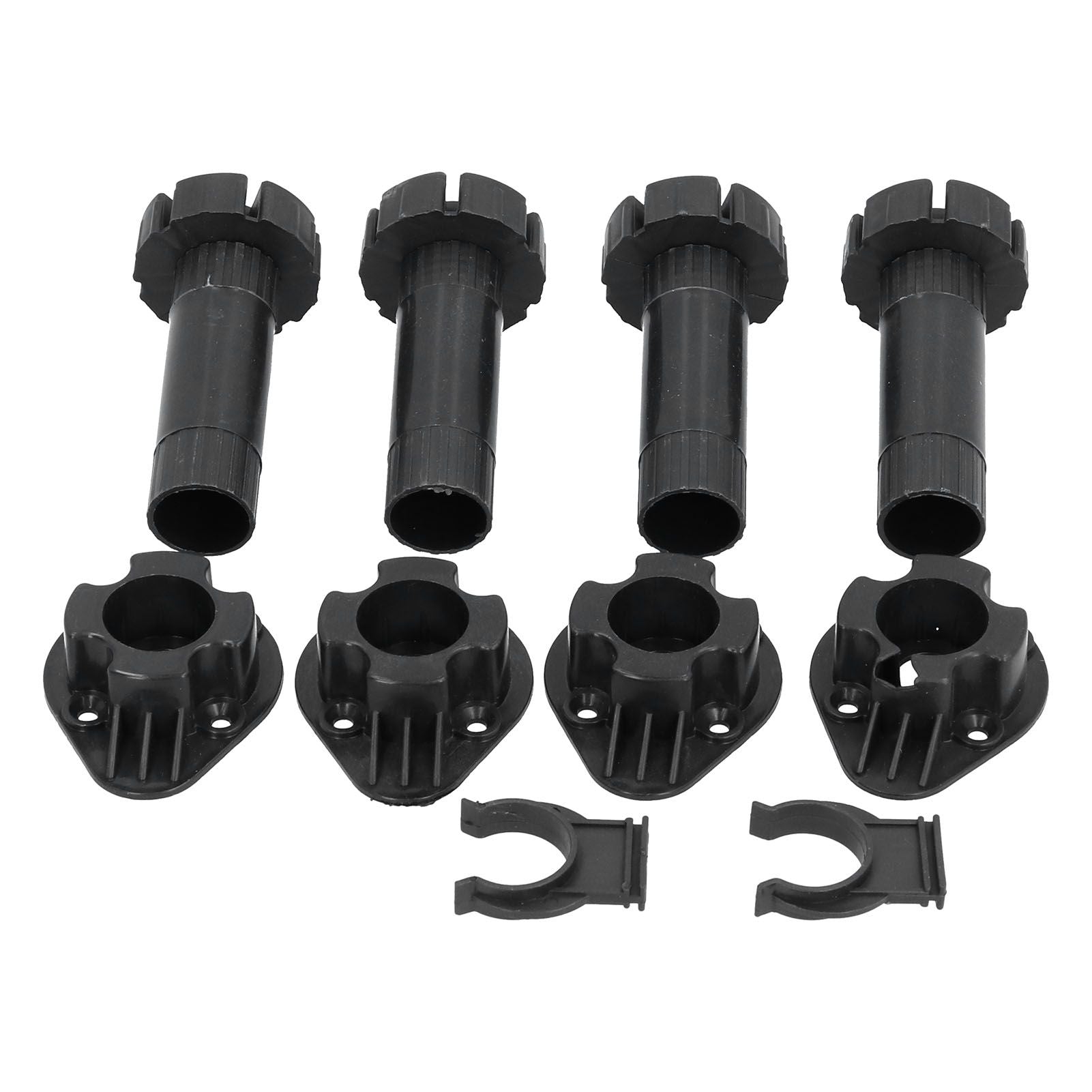 4Set Adjustable Cabinet Feet ABS Support Leg for Cupboard Closet Furnitures Black