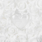 Ring Pillow Box Wedding with Ribbon Bowknot CakeShaped Pearl Rose Ceremony Supplies White(5905 )