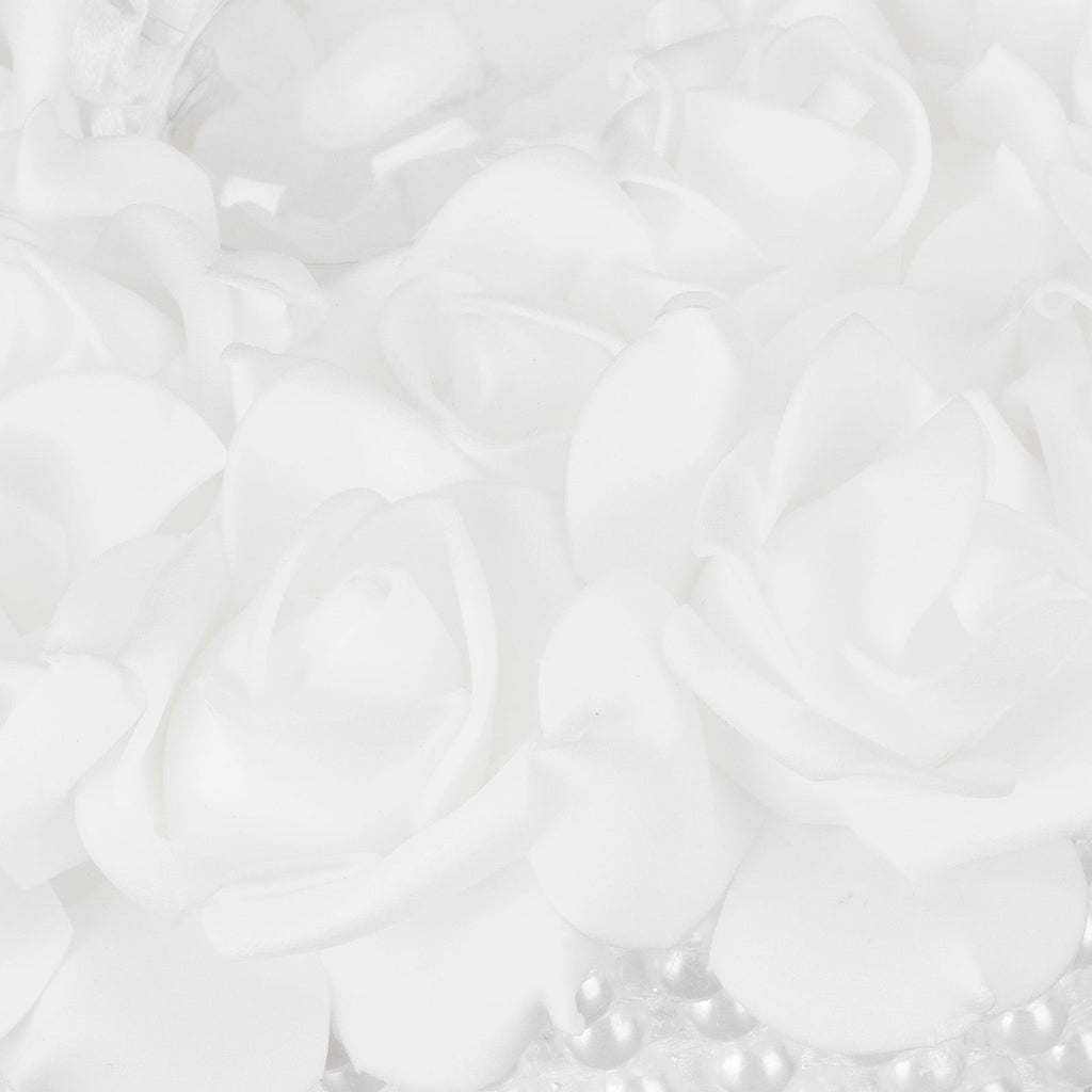 Ring Pillow Box Wedding with Ribbon Bowknot CakeShaped Pearl Rose Ceremony Supplies White(5905 )