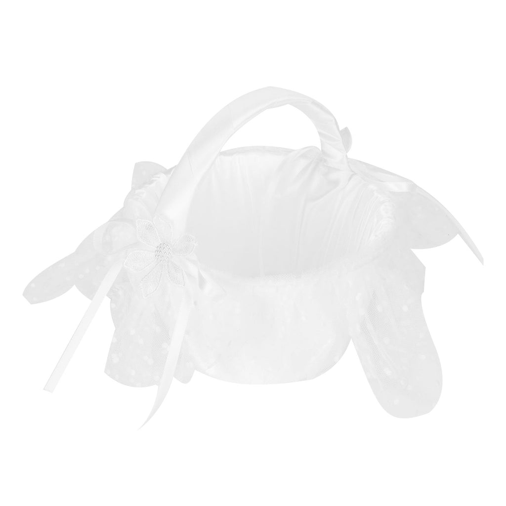 Flower Lace Basket White Romantic Flower Basket Candies Container Wedding Ceremony Decoration5709 Flower Basket L