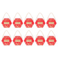 10 Set Candy Boxes Bags Hexagonal Chocolate Gift Boxes with Ropes for Wedding SuppliesRed