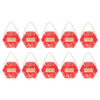 10 Set Candy Boxes Bags Hexagonal Chocolate Gift Boxes with Ropes for Wedding SuppliesRed