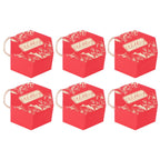 10 Set Candy Boxes Bags Hexagonal Chocolate Gift Boxes with Ropes for Wedding SuppliesRed