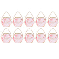 10 Set Candy Boxes Bags Hexagonal Chocolate Gift Boxes with Ropes for Wedding SuppliesPink