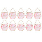 10 Set Candy Boxes Bags Hexagonal Chocolate Gift Boxes with Ropes for Wedding SuppliesPink