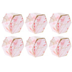 10 Set Candy Boxes Bags Hexagonal Chocolate Gift Boxes with Ropes for Wedding SuppliesPink