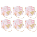 10 Set Candy Boxes Bags Hexagonal Chocolate Gift Boxes with Ropes for Wedding SuppliesPink