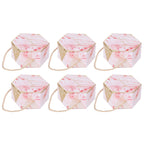 10 Set Candy Boxes Bags Hexagonal Chocolate Gift Boxes with Ropes for Wedding SuppliesPink