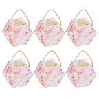 10 Set Candy Boxes Bags Hexagonal Chocolate Gift Boxes with Ropes for Wedding SuppliesPink