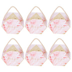 10 Set Candy Boxes Bags Hexagonal Chocolate Gift Boxes with Ropes for Wedding SuppliesPink