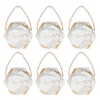 10 Set Candy Boxes Bags Hexagonal Chocolate Gift Boxes with Ropes for Wedding SuppliesMarble