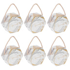 10 Set Candy Boxes Bags Hexagonal Chocolate Gift Boxes with Ropes for Wedding SuppliesMarble