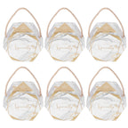 10 Set Candy Boxes Bags Hexagonal Chocolate Gift Boxes with Ropes for Wedding SuppliesMarble