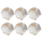 10 Set Candy Boxes Bags Hexagonal Chocolate Gift Boxes with Ropes for Wedding SuppliesMarble
