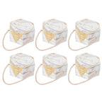 10 Set Candy Boxes Bags Hexagonal Chocolate Gift Boxes with Ropes for Wedding SuppliesMarble