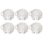 10 Set Candy Boxes Bags Hexagonal Chocolate Gift Boxes with Ropes for Wedding SuppliesMarble