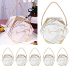 10 Set Candy Boxes Bags Hexagonal Chocolate Gift Boxes with Ropes for Wedding SuppliesMarble