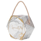 10 Set Candy Boxes Bags Hexagonal Chocolate Gift Boxes with Ropes for Wedding SuppliesMarble